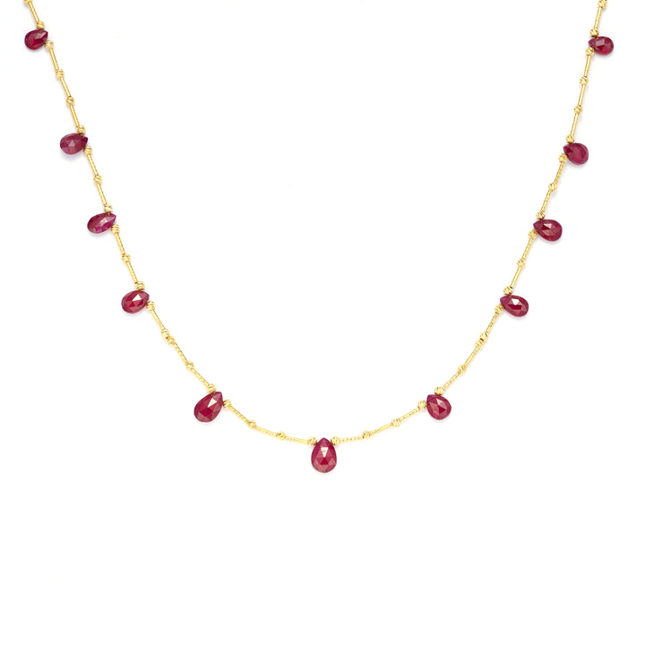 Minimalist Ruby 18K Gold Necklace | Effortless Elegance for Day & Evening