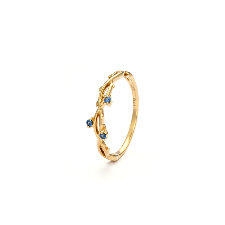 Sapphire Garland Wreath 18K Gold Ring