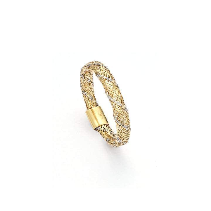 18K Two-Tone Elastic Triple Layer Ring