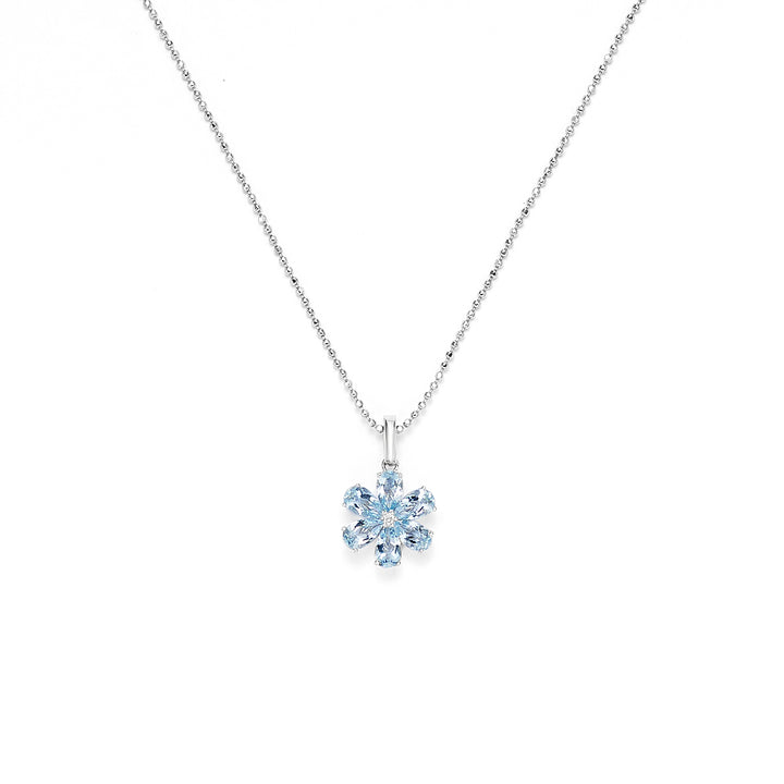 Sweet Aquamarine Flower Necklace