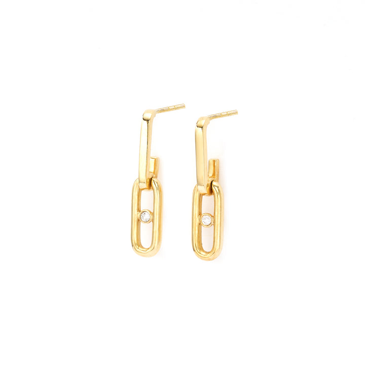 Modern Diamond Accented Geometric Stud Earrings