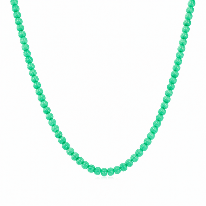 The Verdant Harvest: Australian Chrysoprase Pumpkin Bead Manifestation Strand