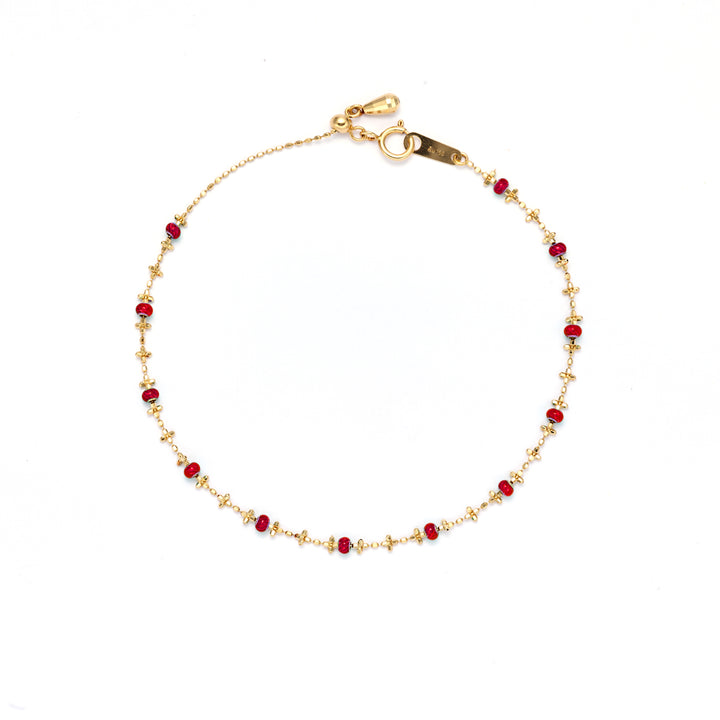 18K Enamel Color Glint Bracelet（Red)