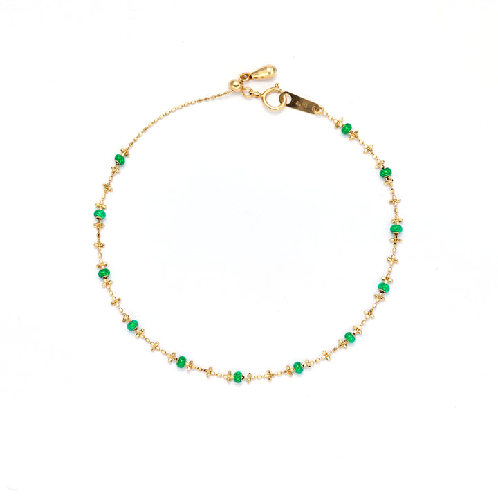 18K Enamel Color Glint Bracelet (Green)
