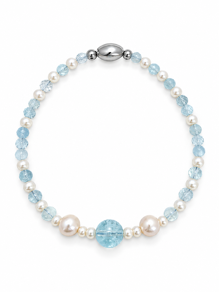 Everbloom Pearl & Gemstone Bracelet - Magnetic Link